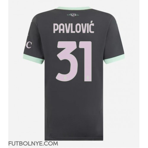 Camiseta AC Milan Strahinja Pavlovic #31 Tercera Equipación para mujer 2024-25 manga corta